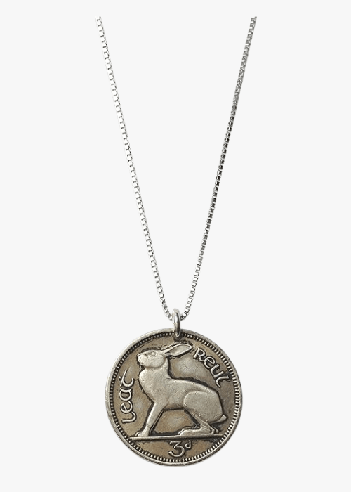 Vintage Irish Hare Coin Necklace (1928–1968)
