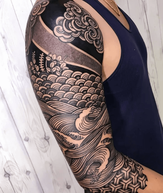 The Japanese Wave Half Sleeve