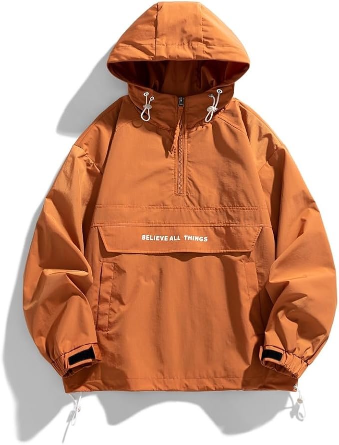 Men’s Patchwork Hooded Pullover Jacket