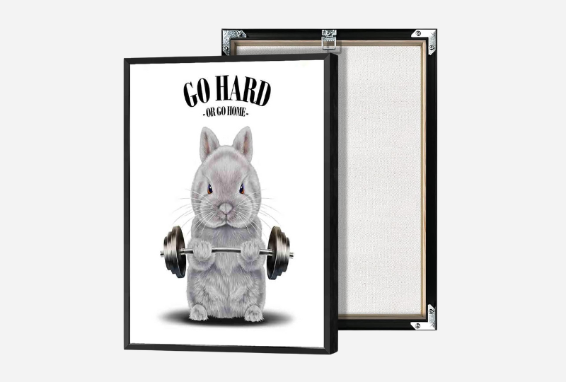 Funny Rabbit Workout Canvas Wall Art